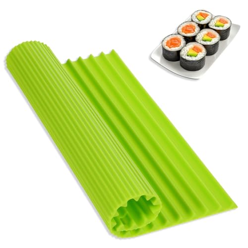 BOHUIZ Sushi-Set, Premium Silikon-Sushi Matte Rollmatte für Anfänger und Kinder antihaftbeschichtet wiederverwendbare 21,8 x 19,8 cm von BOHUIZ