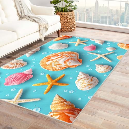 BOHUO 3D Ozean Vintage Teppich Carpet Bunt ideal fürs Wohnzimmer, Schlafzimmer und Kinderzimmer auch als Badematte Carpet(Gelb)-180x240cm von BOHUO