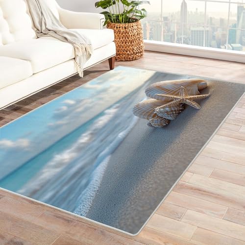 BOHUO 3D Teppich Kinderzimmer Ozean Wellen ideal fürs Wohnzimmer, Schlafzimmer und Kinderzimmer auch als Badematte Carpet(Grau 22)-60x90cm von BOHUO