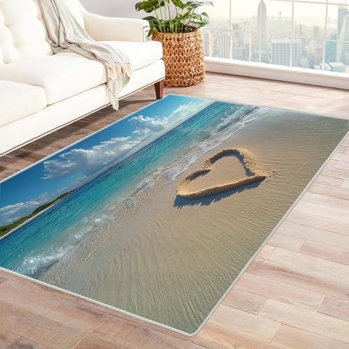 BOHUO 3D moderner Wohnzimmer Teppich Carpet Minimalismus Teppiche für Schlafzimmer Esszimmer rutschfest Weich Modern Teppich Groß Carpet(Beige 14)-60x90cm von BOHUO