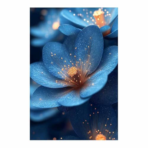 BOHUO Bilder Groß XXL Wohnzimmer Deko Modern Wandbild Foto auf Leinwand Glänzend Modern Wandbilder XXL Kunstdruck Deko für Wohnzimmer Schlafzimmer(Blau 34)-60x80cm Ungerahmt von BOHUO