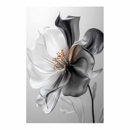 BOHUO Botanische Blumen Leinwand Bilder Abstrakt Wandkunst Modern Wandbilder XXL Kunstdruck Deko für Wohnzimmer Schlafzimmer(Schwarz 39)-60x80cm Ungerahmt von BOHUO