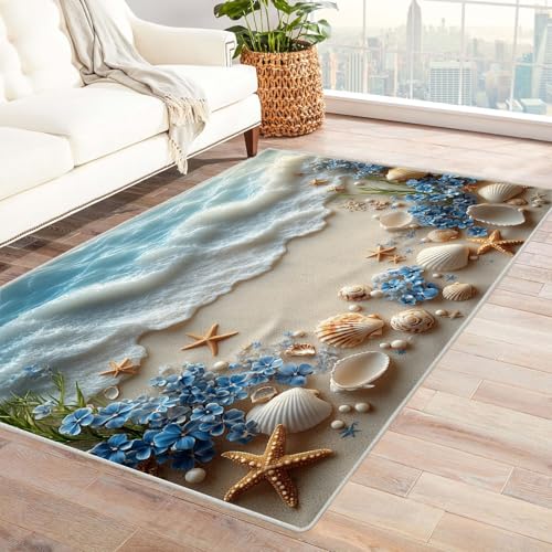 BOHUO Fußmatte Teppich 3D Ozean Carpet Retro-Abstrakt ideal fürs Wohnzimmer, Schlafzimmer und Kinderzimmer auch als Badematte Carpet(Grau 18)-240x300cm von BOHUO