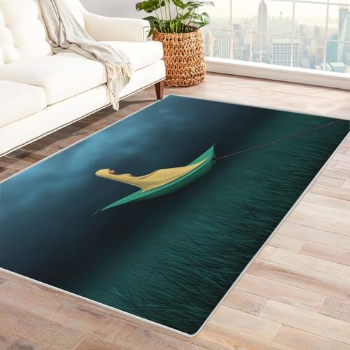 BOHUO Fußmatte Teppich 3D Ozean Carpet Retro-Tiere ideal fürs Wohnzimmer, Schlafzimmer und Kinderzimmer auch als Badematte Carpet(Gelb)-210x300cm von BOHUO