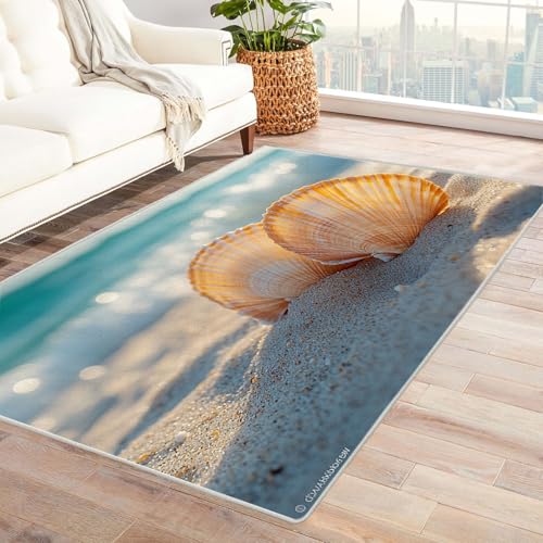 BOHUO Fußmatte Teppich 3D Ozean Carpet Retro-Tiere ideal fürs Wohnzimmer, Schlafzimmer und Kinderzimmer auch als Badematte Carpet(Orange)-150x240cm von BOHUO
