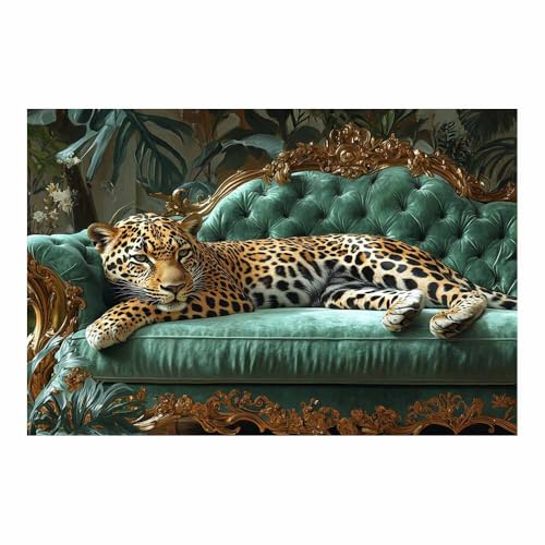 BOHUO Moderne Tiere Leinwandbild Groß XXL Dekoration Modern Groß Wanddeko Bild Deko Wandbilder Wohnzimmer Wall Decor Canvas Wand Kunstdruck Art(Grün 8)-30x45cm Ungerahmt von BOHUO