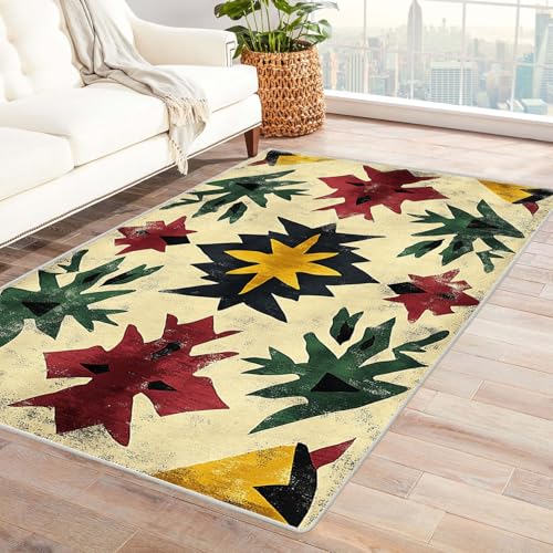 BOHUO Rug 3D moderner Vintage Boho Wohnzimmer Teppich Textur der Linie ideal fürs Wohnzimmer, Schlafzimmer und Kinderzimmer auch als Badematte Carpet(Grün)-210x300cm von BOHUO