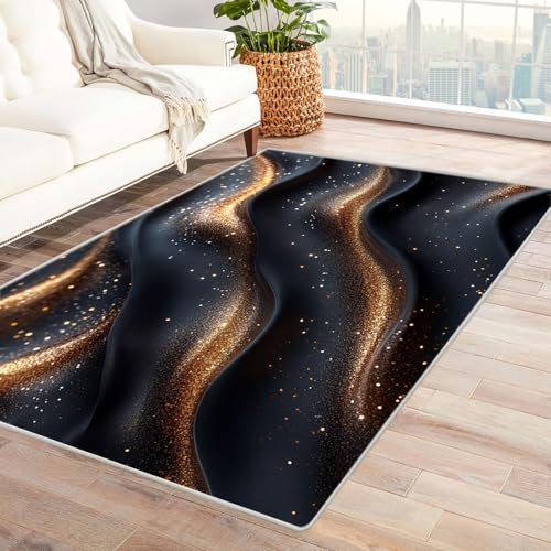 BOHUO Teppich Kurzflor Vintage Böhmischer Boho Wohnzimmer Schlafzimmer Dekor Kinder Spielmatte Küche Korridor Essbereich Teppich(Blau 31)-60x90cm von BOHUO