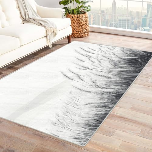 BOHUO Teppich Kurzflor Vintage Böhmischer Pflanzen Teppich Wohnzimmer Schlafzimmer Weich Kurzflor & Waschbar & rutschfest Rug(Grau 25)-240x300cm von BOHUO