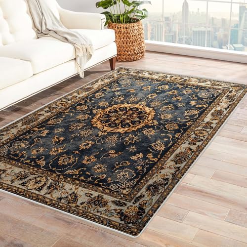 BOHUO Teppich Wohnzimmer Waschbarer Boho Bohème Teppich Waschbar rutschfest Krabbelmatte für Kinderzimmer Schlafzimmer Dekoration(Grau 26)-210x270cm von BOHUO