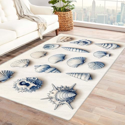 BOHUO moderner Kurzflor Teppich 3D Ozean Carpet Minimalismus ideal fürs Wohnzimmer, Schlafzimmer und Kinderzimmer auch als Badematte Carpet(Grau 16)-210x270cm von BOHUO