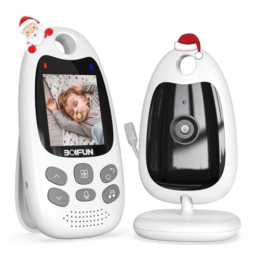 Babyphone mit Kamera Tragbares Vox-Funktion Temperatursensor Nachtsicht-Video-Babyfon 2,4 Ghz, BOIFUN Intelligentes Standby Baby monitor Gegensprechanlage Schlaflieder Lange Akkulaufzeit, 720p von BOIFUN