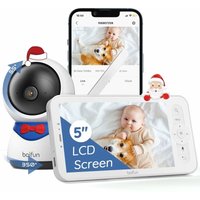 BOIFUN Überwachungskamera Innen App Automatisches AI-Tracking Zonenalarme 1080P HD PT 350°/55° 4×Zoom 5 Zoll LCD Video Überwachung von BOIFUN