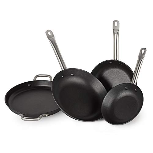 BOJ 04000104 Set New Classic-FROMERS (4 Pieces) COMPOSIST 20 X 4, 24 X 4.5 cm. Frying Pan 28 X 5.5 cm. PAELLERA 30 X 3,5 cm, Stainless Steel von BOJ