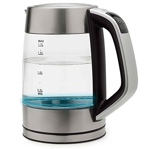 BOJ KT-1700X Kettle in Stainless Steel and Glass 1.7 Litres and 2200W with Temperature Display and LED Water Temperature Indicator in Various Colours von BOJ