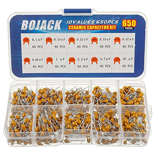 BOJACK 10 Wert 650 Stück 0.1uF-10uF Multilayer Monolithische Keramik Chip Kondensator Set Sortiment Kit BOJACK 10 Wert 650 Stück 0.1uF-10uF Multilayer Monolithische Keramik Chip Kondensator Set Sortiment Kit von BOJACK