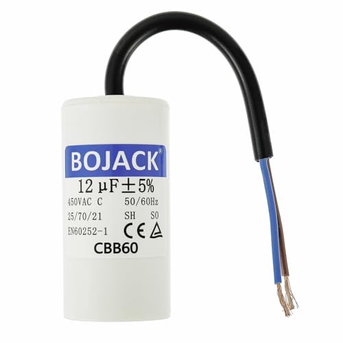 BOJACK CBB60 12uF 450V 50/60HZ Anlaufkondensator, SH Motorbetriebskondensator, AC Motorkondensator, mit Draht BOJACK CBB60 12uF 450V 50/60HZ Anlaufkondensator, SH Motorbetriebskondensator, AC Motorkondensator, mit Draht von BOJACK