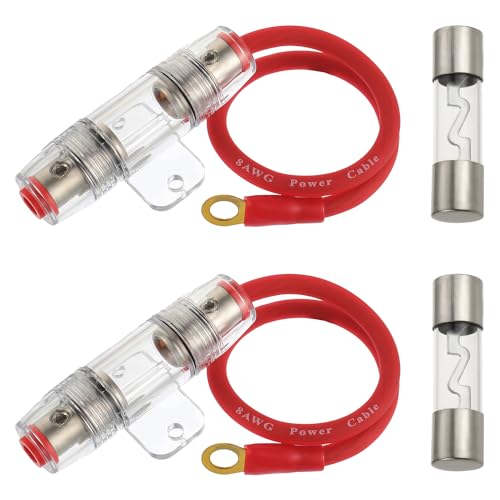 BOJACK 8 Gauge AWG 1ft Stromkabel mit 60A AGU Sicherungshalter（2 Stück） von BOJACK