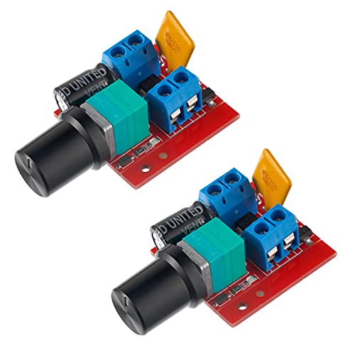 BOJACK Mini DC Motor Drehzahlregler PWM Kleiner LED Dimmer 5A 90W 3v 6v 12v 24v 35v Drehzahlschalter (2 Stück) von BOJACK