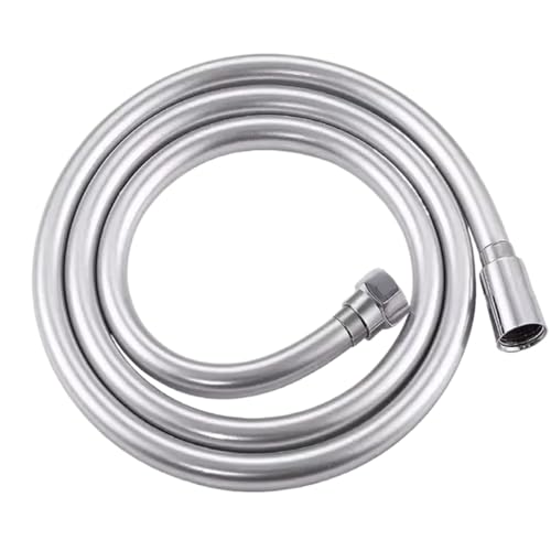 1,5/2,0/3,0 M PVC Flexible Dusche Schlauch Lange Badezimmer Wasser Verlängerung Sanitär Rohr Ziehen bad Zubehör für Badarmaturen(Sliver,200cm) von BOJHGO