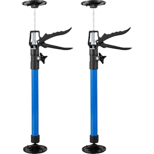 2 Stück Teleskop-Stützstange aus Stahl for Handheber, generische Stahl-Stützstange, Hebestange for Schränke und Bretter, verstellbare Handarbeitshalterung(Blue,30-59cm) von BOJHGO