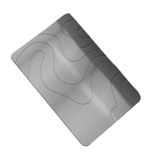 BOJHGO 40 x 60 cm Kieselalgen-Schlamm-Teppich, wasserabsorbierende Matten, Bad-Fußmatten, Küche, Badezimmer, Eingangstürmatten, Rutschfester quadratischer Fußteppich(Light Grey,1PCS) von BOJHGO