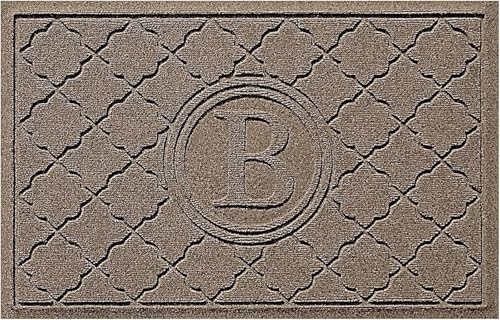 BOJHGO Badematte mit Monogramm, 2' x 3' dekorativer Bodenbelag, rutschfeste Badematte, for drinnen und draußen(Khaki Camel) von BOJHGO