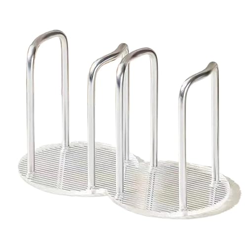 BOJHGO Becherspender für Pappbecher 2Pcs Papier Tasse Halter Tasse Entferner Stroh Tasse Desktop Storage Rack Entferner Milch Tee Tasse(Silver-Double Cup) von BOJHGO