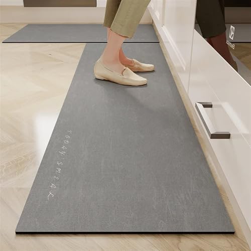 BOJHGO Küchenteppich, rutschfeste Bodenmatte, Heimdekoration, luxuriöser Teppich, Lange Streifen, Badezimmerteppiche, Kieselalgenschlamm, Wasseraufnahmematten(04,45X180CM) von BOJHGO