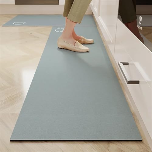 BOJHGO Küchenteppich, rutschfeste Bodenmatte, Heimdekoration, luxuriöser Teppich, Lange Streifen, Badezimmerteppiche, Kieselalgenschlamm, Wasseraufnahmematten(05,80X120CM) von BOJHGO