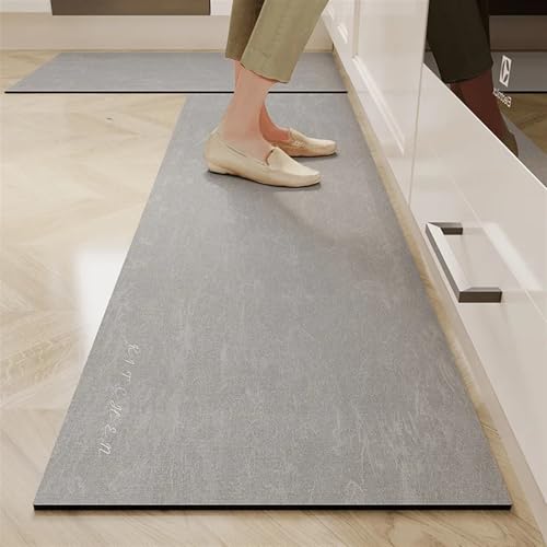BOJHGO Küchenteppich, rutschfeste Bodenmatte, Heimdekoration, luxuriöser Teppich, Lange Streifen, Badezimmerteppiche, Kieselalgenschlamm, Wasseraufnahmematten(06,45X70CM) von BOJHGO