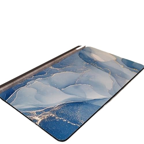 BOJHGO Modische Badezimmermatten, super saugfähig, rutschfest, Bad-Bodenmatte for Dusche, Toilette, Tür, Teppich, waschbar(Dark Blue,50cmx80cm) von BOJHGO