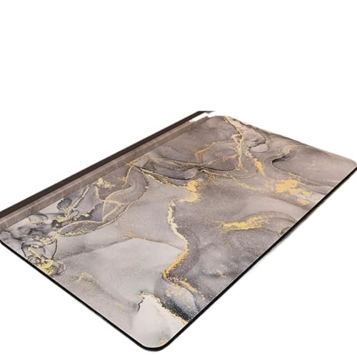BOJHGO Modische Badezimmermatten, super saugfähig, rutschfest, Bad-Bodenmatte for Dusche, Toilette, Tür, Teppich, waschbar(Dark Gray,50cmx80cm) von BOJHGO