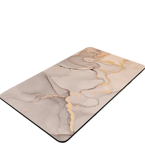 BOJHGO Modische Badezimmermatten, super saugfähig, rutschfest, Bad-Bodenmatte for Dusche, Toilette, Tür, Teppich, waschbar(Light Gray,45cmx70cm) von BOJHGO