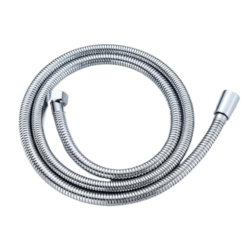 Flexible Wasserleitung Haushalt Edelstahl Duschkopf Sanitärschlauch Chrom Badezimmer Verlängern Zubehör für Badarmaturen(1.5M) von BOJHGO