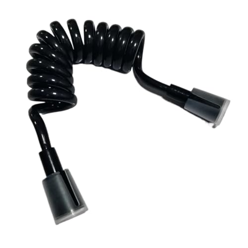 Glanzschwarzer Feder-Duschschlauch for WC, Bidet, Verbindungsrohr, PVC, Telefonleitung, Stil 150 cm/200 cm für Badarmaturen(200cm) von BOJHGO