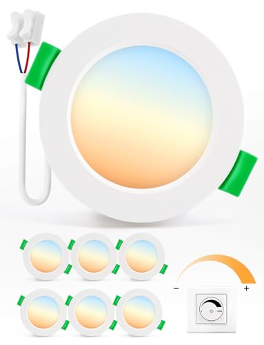 BOJIM LED Einbaustrahler 230V für Bad, LED Spots Dimmbar 55mm - 68mm Lochmaß, Einbauleuchten 4W, IP44 Wasserdicht, Warmweiß Neutralweiß Kaltweiß, Deckenspots für Küche Wohnzimmer, 6er Set BOJIM LED Einbaustrahler 230V für Bad, LED Spots Dimmbar 55mm - 68mm Lochmaß, Einbauleuchten 4W, IP44 Wasserdicht, Warmweiß Neutralweiß Kaltweiß, Deckenspots für Küche Wohnzimmer, 6er Set von BOJIM