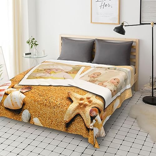 BOJONI Super Weich Flanell Collage Kuscheldecke,Geschenke Für Vater, Mutter, Kinder, Haustiere, Freunde Oder Paare,Geburtstagsgeschenk Für Frauen,178cm*203cm (70x80in) (Color : #4, Size : 320g) von BOJONI