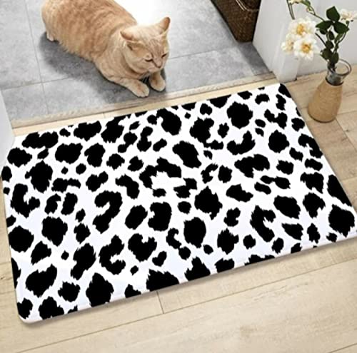 BOJTAN Fußmatte Rutschfester 60x90cm,Waschbar Schmutzfangmatte Fußmatte für den Innen und Außenbereich Küche Eingang(Schwarz-weißer Leopard) von BOJTAN