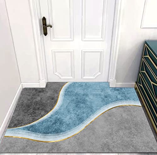 BOJTAN Fußmatte Rutschfester 80x120cm,Waschbar Schmutzfangmatte Fußmatte für den Innen und Außenbereich Küche Eingang(Graublau 22) von BOJTAN