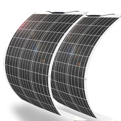 200W Flexibles Solarpanel 2x100W 24V/12V Monokristalline Biegbare-Semi-Flexible Solarpanel Ladegerät von BOKENTIO