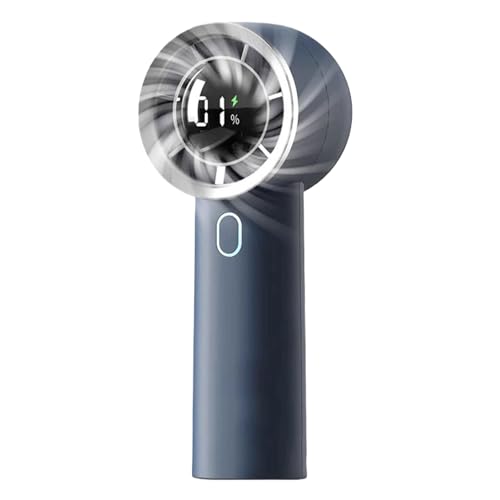 BOKIOESDE Digitalanzeige Handventilator mit geringem Geräuschpegel und starker Windkraft arbeitet leise. Kühlender Desktop, wiederaufladbar über USB, dunkelblau 130 von BOKIOESDE