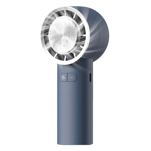 BOKIOESDE Digitalanzeige Handventilator mit geringem Geräuschpegel und starker Windkraft arbeitet leise. Kühlender Desktop, wiederaufladbar über USB, dunkelblau 133 von BOKIOESDE