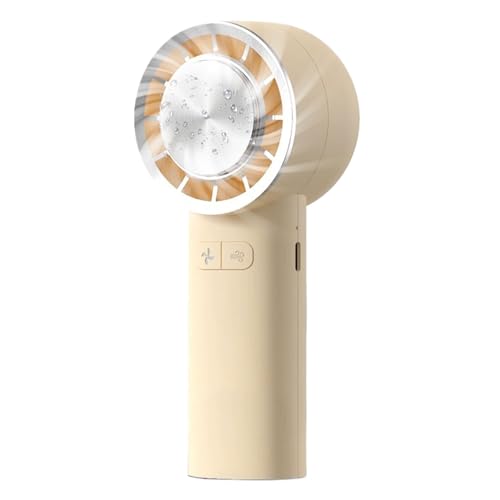 BOKIOESDE Digitalanzeige Handventilator mit geringem Geräuschpegel und starker Windkraft arbeitet leise. Kühlender Desktop, wiederaufladbar über USB, gelb 133 von BOKIOESDE
