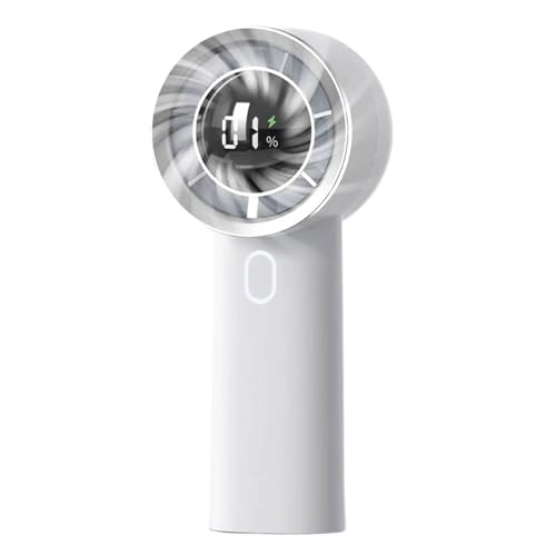 BOKIOESDE Digitalanzeige Handventilator mit geringem Geräuschpegel und starker Windkraft arbeitet leise. Kühlender Desktop, wiederaufladbar über USB, weiß 130 von BOKIOESDE