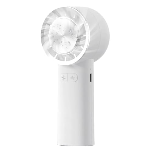 BOKIOESDE Digitalanzeige Handventilator mit geringem Geräuschpegel und starker Windkraft arbeitet leise. Kühlender Desktop, wiederaufladbar über USB, weiß 133 von BOKIOESDE