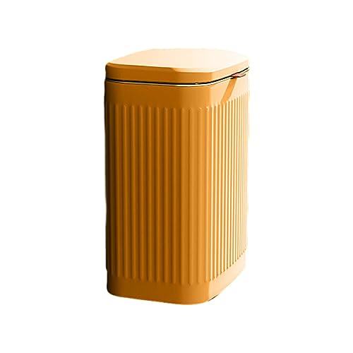 BOKIOESDE Einfach zu montierender Mülleimer aus Edelstahl – praktische und hygienische Abfallentsorgung, effektive hängende Küchenmülltonne, orangefarbenes römisches Muster, 8L von BOKIOESDE