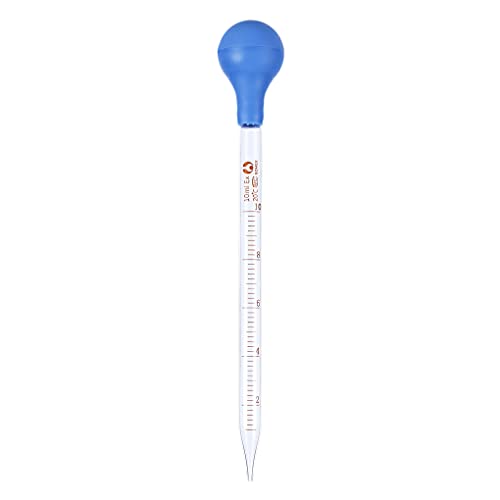 BOKIOESDE Kalibrierte Pipette aus dickem Glas zur Messung ätherischer Öle mit Skalenpipette 10 ml, 10ml von BOKIOESDE