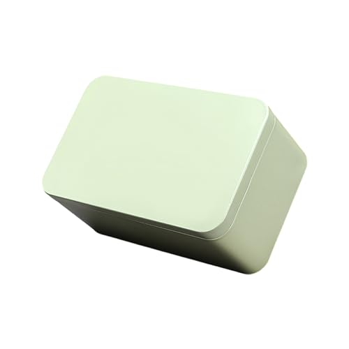 BOKIOESDE Robuste und langlebige quadratische Teebox aus verzinntem Eisen. Kompakte und tragbare leere rechteckige Metalldosen, Beige von BOKIOESDE
