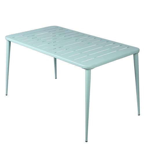 BOKKOLIK Moderner Gartentisch, 120x60x76 cm, Metall-Esstisch für 4-6 Personen, Indoor & Outdoor, Balkon, Terrasse von BOKKOLIK